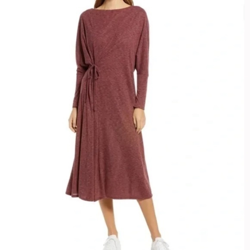CASLON Cozy Long Sleeve Knit Wrap Dress